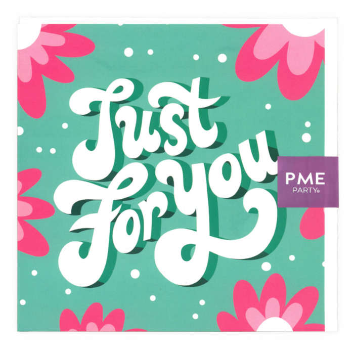 PME Greetings Cards with Envelope for Cakes - Just For You Green