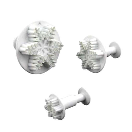 PME Medium SNOWFLAKE Plastic Icing Cut Out Plunger Cutter Sugarcraft Cake Dec