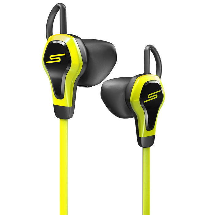 SMS Biosport Earphones Headphones with Heart Rate Monitor Remote Mic Yellow