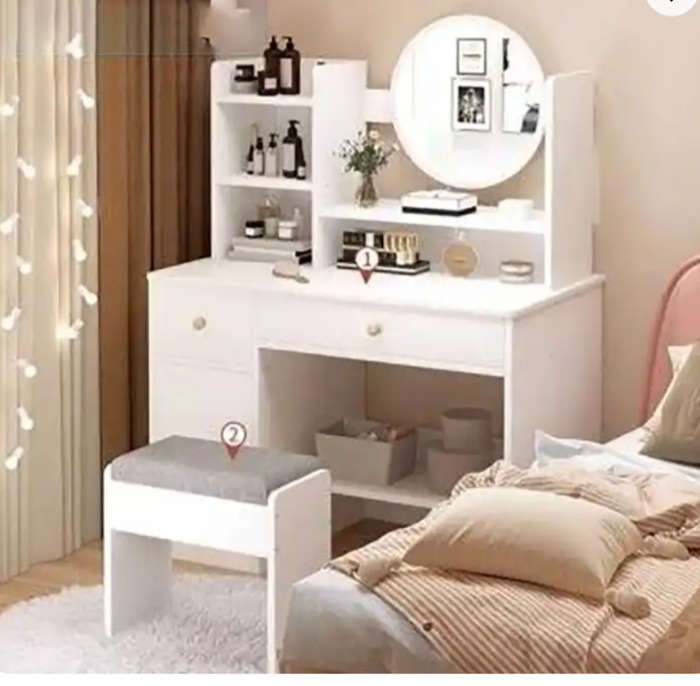 Dressing Table with LED Mirror and Stool HEY011804