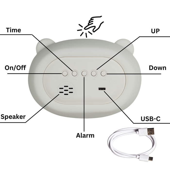 Kids Clock Night Light (Soft, Silicone &amp; Colour-Changing)