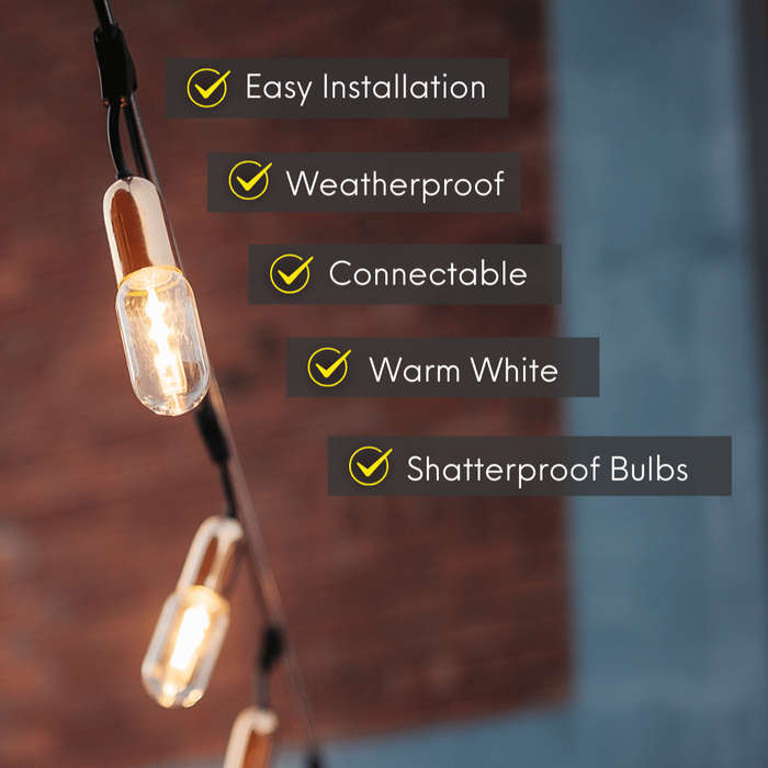 10m 10 LED Festoon Gold Vintage Drop String Lights