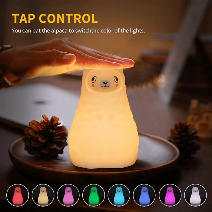 Kids Llama Night Light (Soft, Silicone &amp; Colour-Changing)