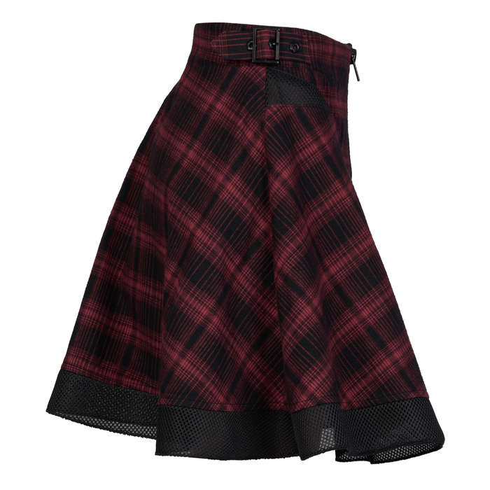 PUNK RAVE Plaid Mesh Pattern Skirt
