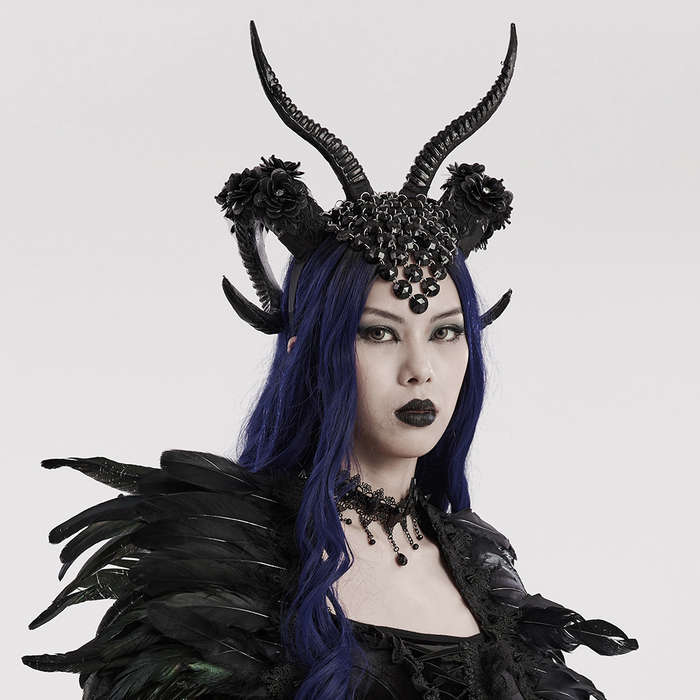Goth Black Demon Horns