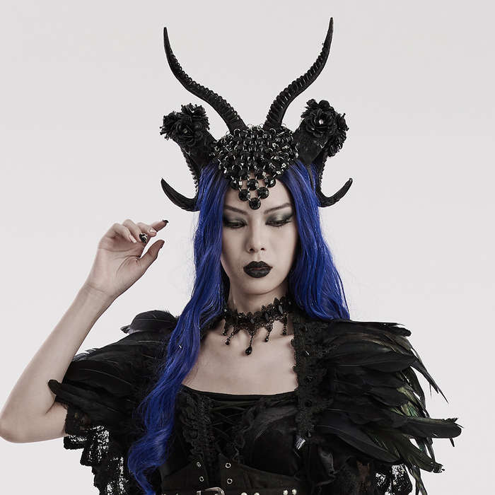 Goth Black Demon Horns
