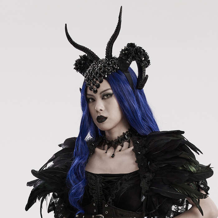 Goth Black Demon Horns