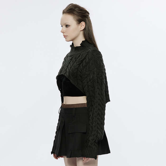 Loose Pullover Cropped Sweater XS-S