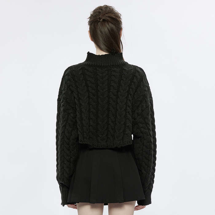 Loose Pullover Cropped Sweater XS-S
