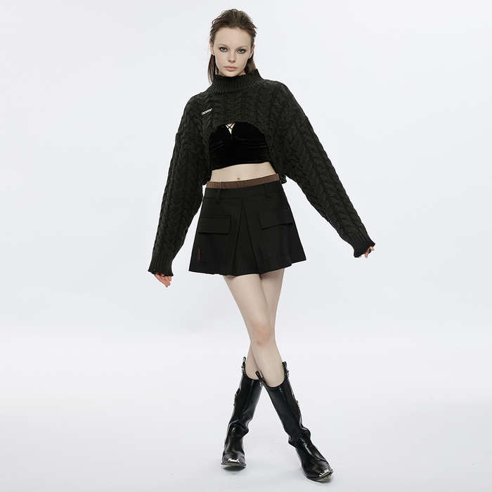 Loose Pullover Cropped Sweater XS-S