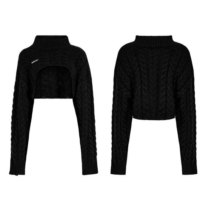 Loose Pullover Cropped Sweater XS-S