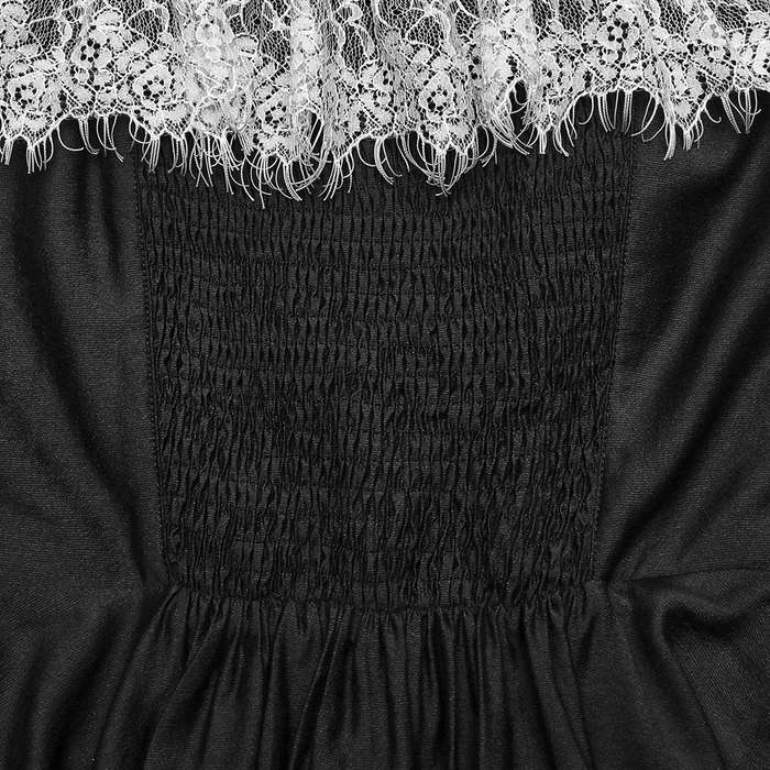 Off-Shoulder Lace Edge Chiffon Dress