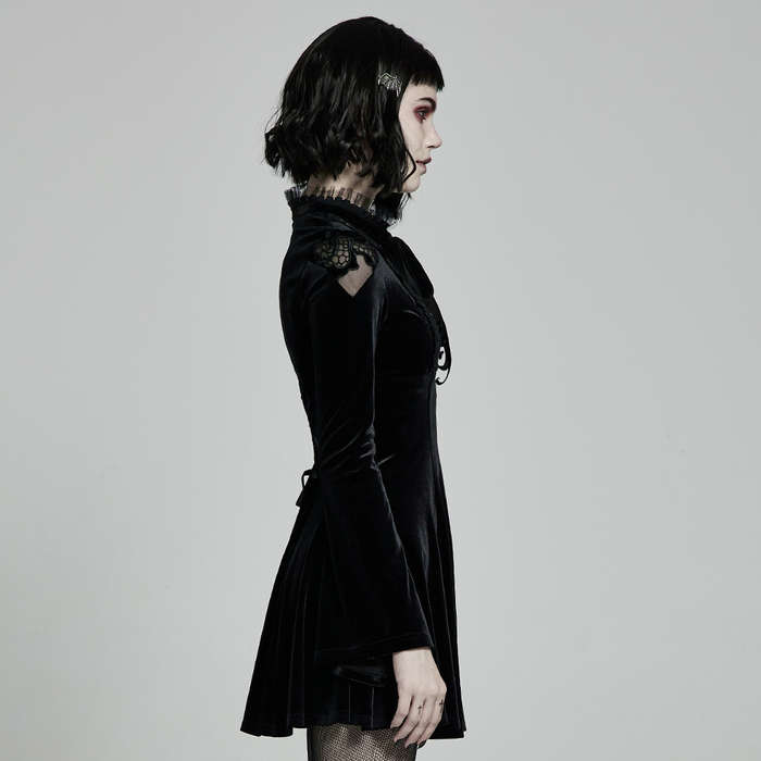 Velvet Long Sleeves Mini Dress