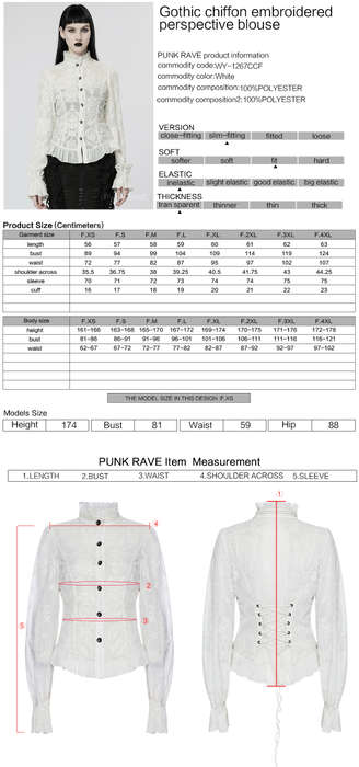 Chiffon Embroidered Perspective Blouse