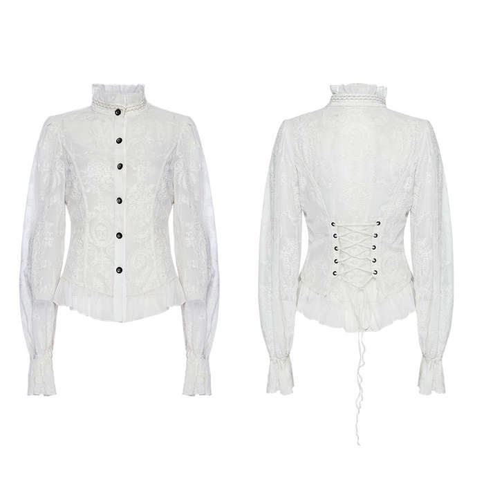 Chiffon Embroidered Perspective Blouse