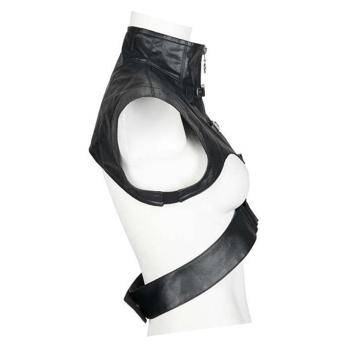 Wide Shoulder Vest With Waist Loop