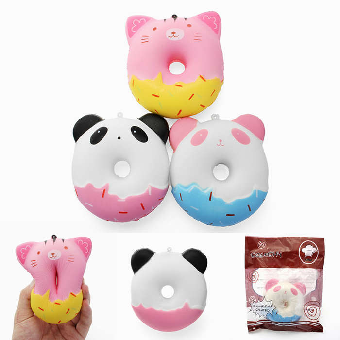 SquishyShop Cute Animals Donut 10cm Squishy Soft Slow Rising With Packaging Col