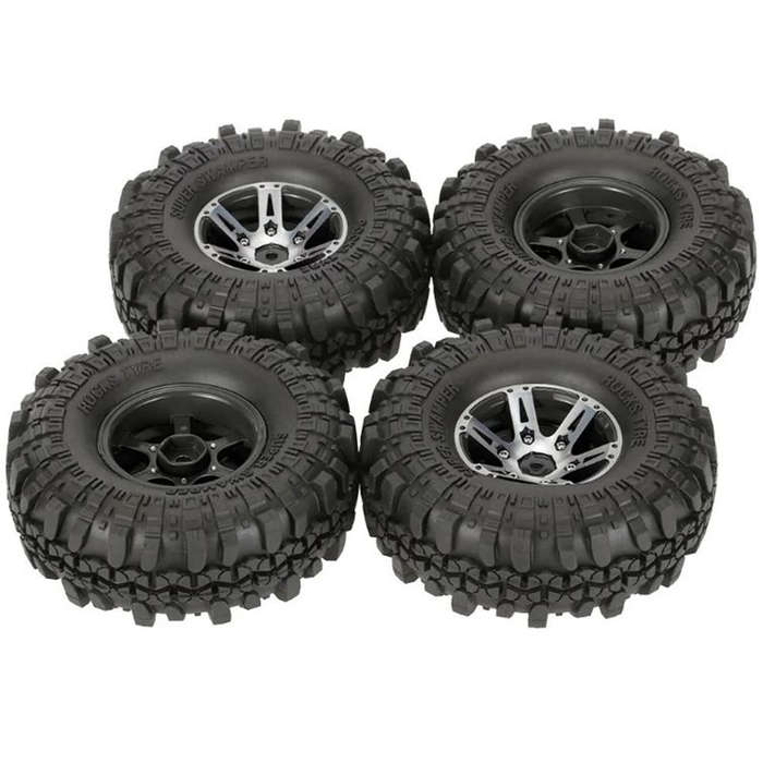 4Pcs AUSTAR AX-4020A 1.9 Inch 110mm 1/10 RC Car Tires with Alloy Hub For D90 SC