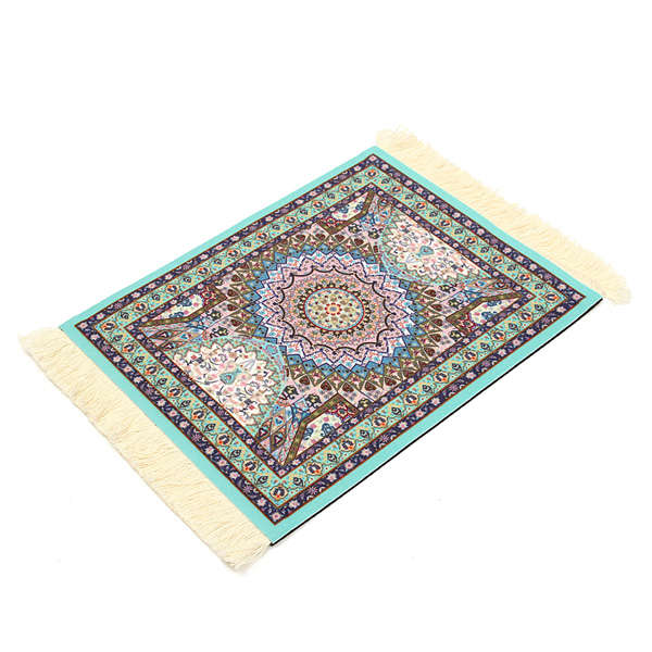 28cm x 18cm Light Blue Bohemia Style Persian Rug Mouse Pad For Desktop PC Lapto