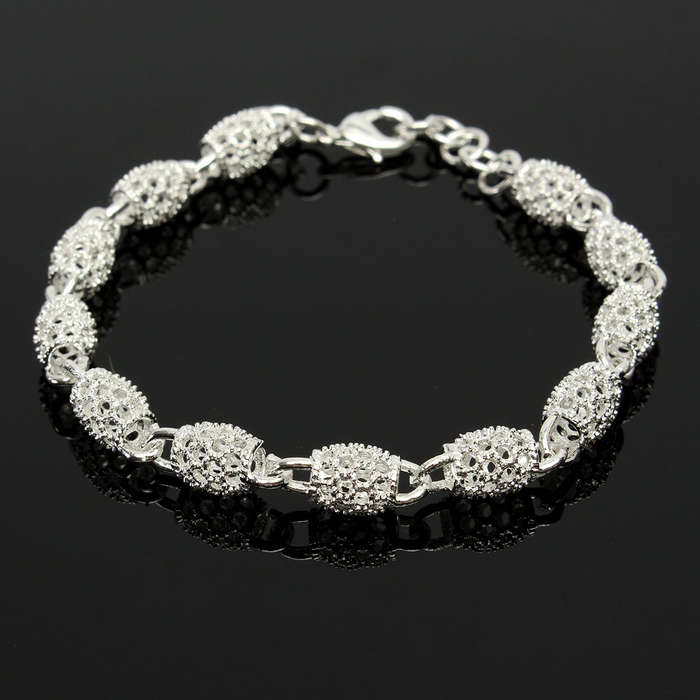 925 Sterling Silver Beads Charm Chain Bracelets For Women