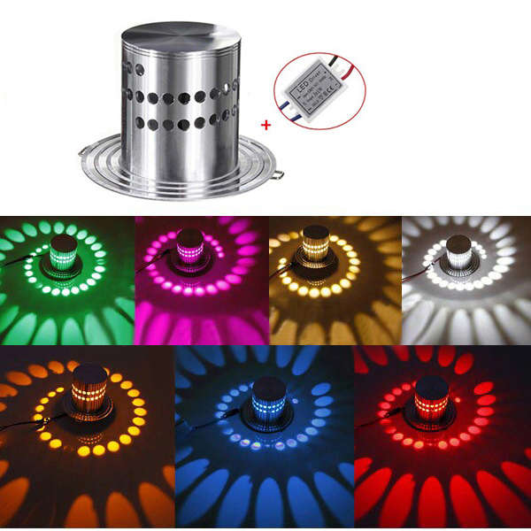 Modern High Power 3W LED Spiral Decoration Wall Light Sconce Spot