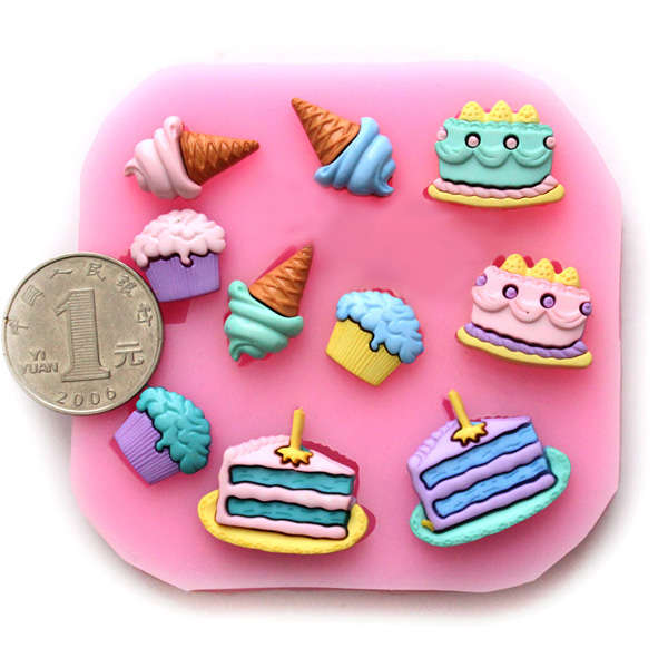 DIY Ice Cream Silicone Fondant Cake Mold Soap Chocolate Mould