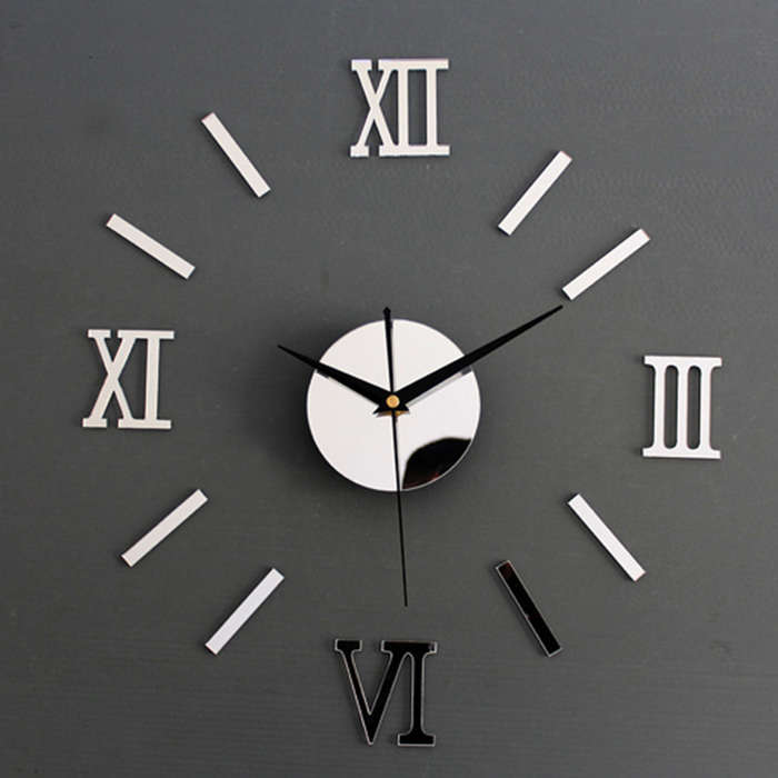 Honana DX-X5 Creative 3D Acrylic Mirror Wall Sticker Quartz Clocks Watch Large