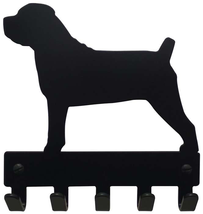 Eboy Steel Boerboel Key Rack or Leash Hanger - 5 Hooks - Black