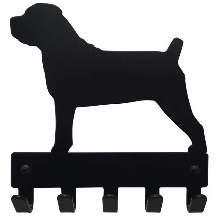 Eboy Steel Boerboel Key Rack or Leash Hanger - 5 Hooks - Black