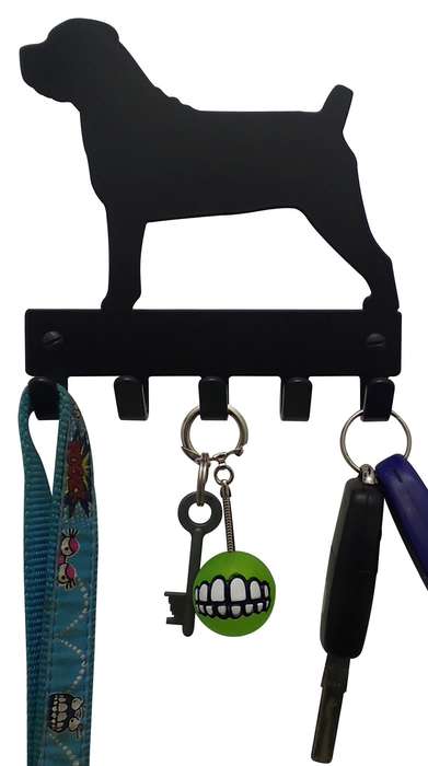 Eboy Steel Boerboel Key Rack or Leash Hanger - 5 Hooks - Black
