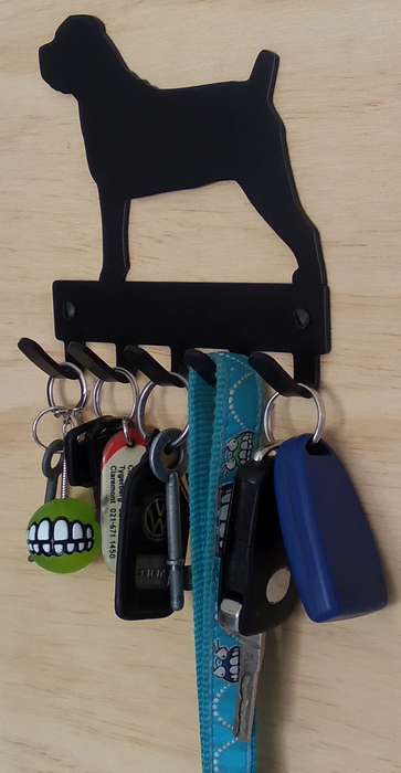Eboy Steel Boerboel Key Rack or Leash Hanger - 5 Hooks - Black