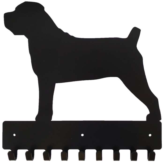 Eboy Steel Boerboel Key Rack or Leash Hanger - 9 Hooks - Black