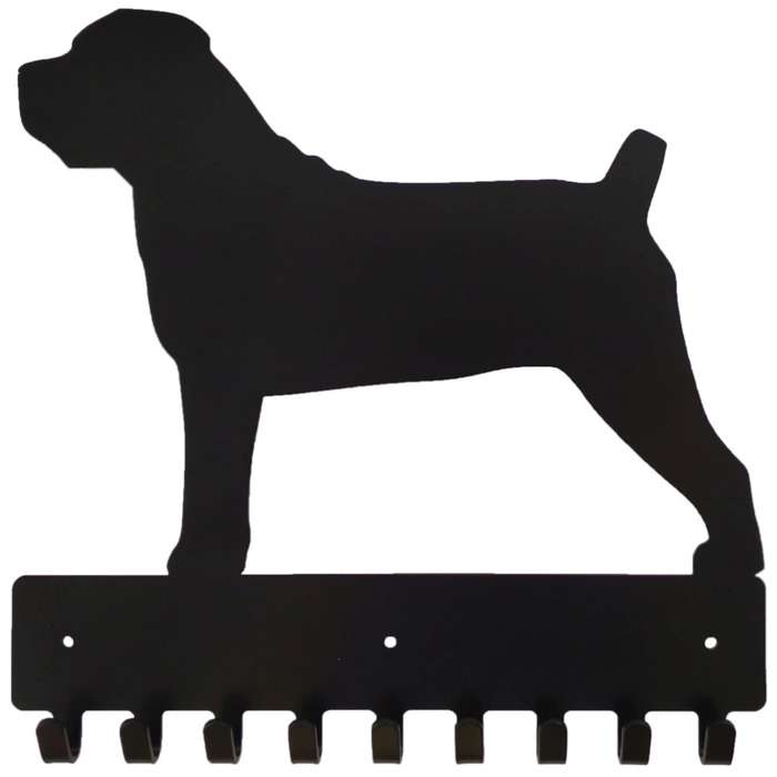 Eboy Steel Boerboel Key Rack or Leash Hanger - 9 Hooks - Black