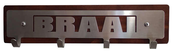 Eboy Steel Braai Utensils Holder - 4 Hooks V1 - Stainless Steel