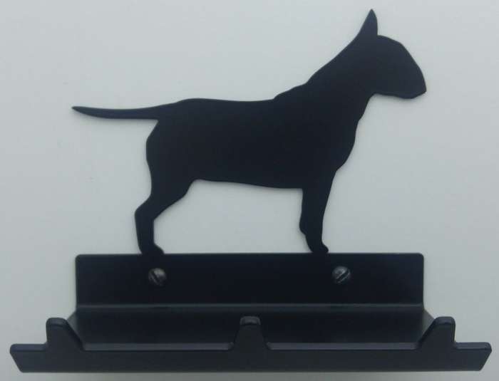 Eboy Steel Bull Terrier Key Rack with Tray - 3 Hooks - Black