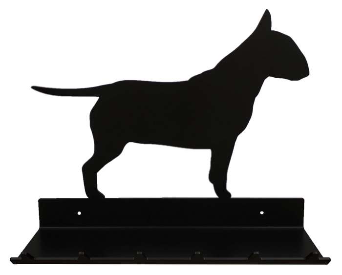 Eboy Steel Bull Terrier Key Rack with Tray - 6 Hooks - Black
