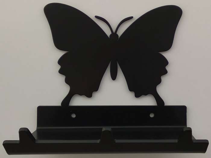 Eboy Steel Butterfly Key Rack with Tray - 3 Hooks - Black