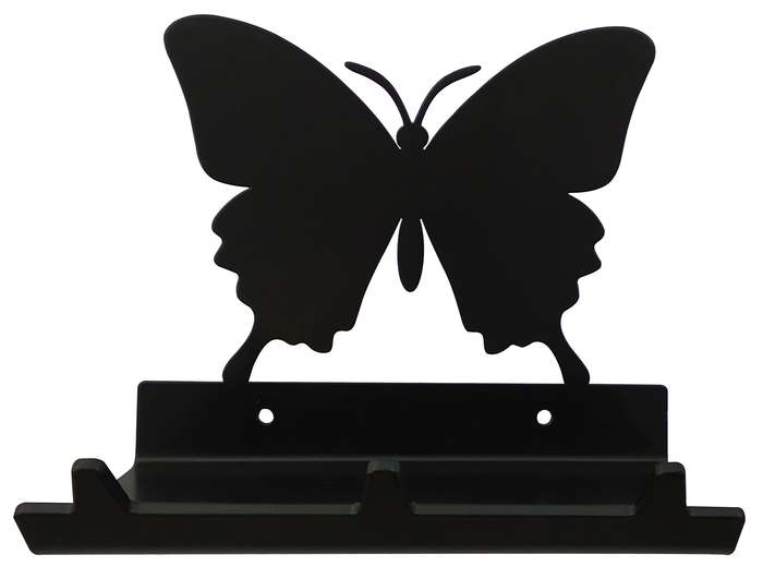 Eboy Steel Butterfly Key Rack with Tray - 3 Hooks - Black