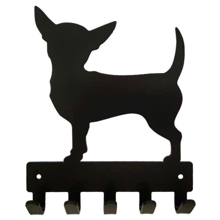 Eboy Steel Chihuahua Key Rack or Leash Hanger - 5 Hooks - Black