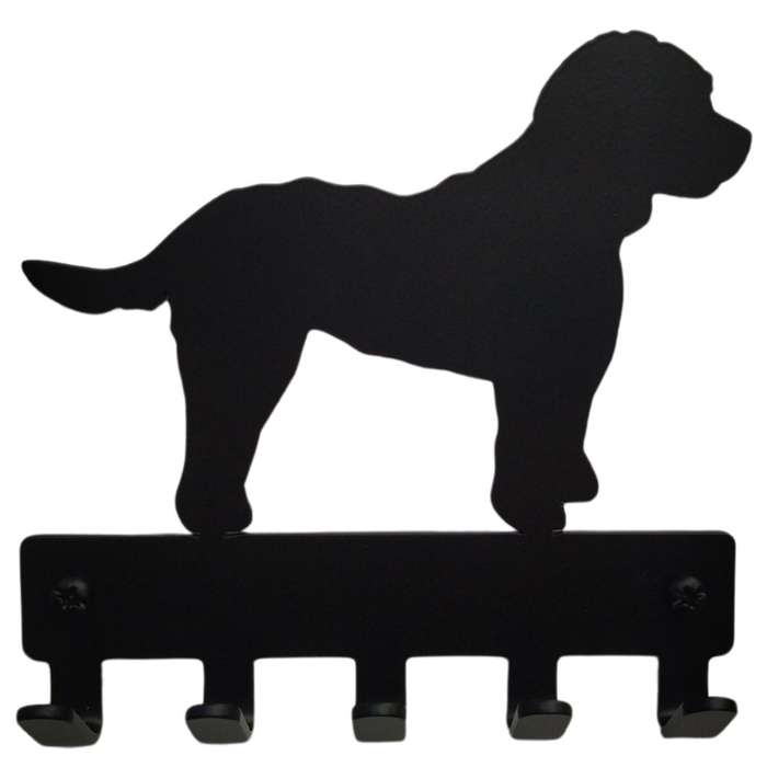 Eboy Steel Cockapoo Key Rack or Leash Hanger - 5 Hooks - Black