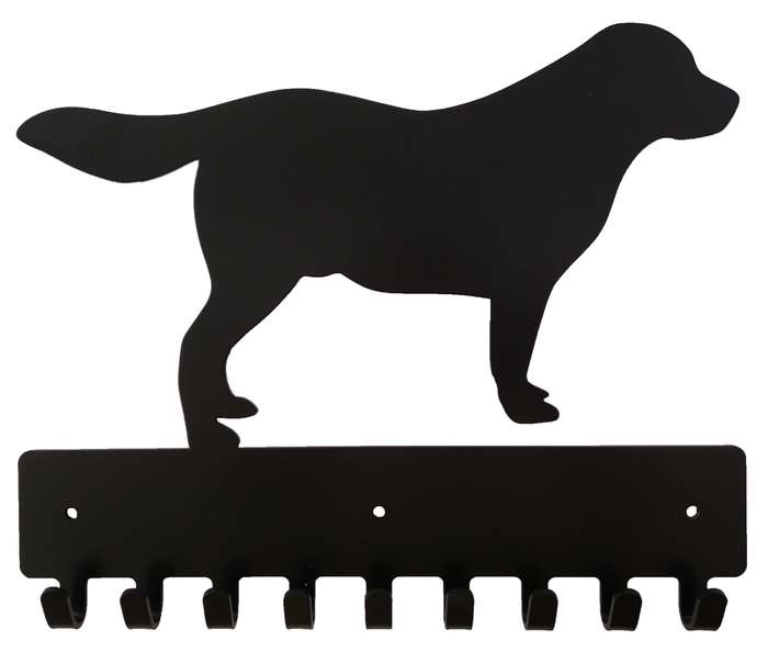 Eboy Steel Golden Retriever Key Rack or Leash Hanger - 9 Hooks - Black