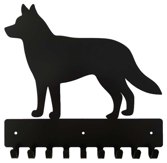 Eboy Steel Husky Key Rack or Leash Hanger - 9 Hooks - Black