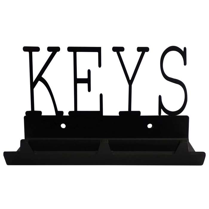 Eboy Steel Key Rack with Tray - 3 Hooks - Black