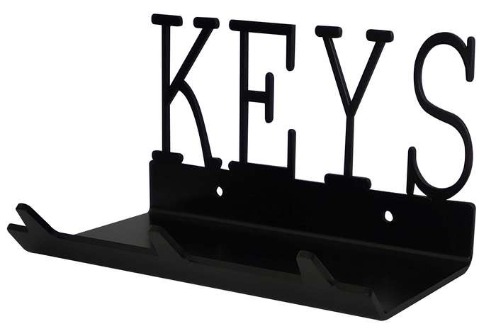 Eboy Steel Key Rack with Tray - 3 Hooks - Black