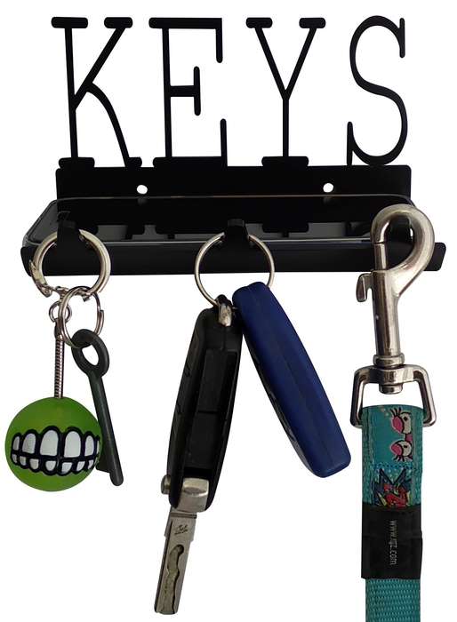 Eboy Steel Key Rack with Tray - 3 Hooks - Black