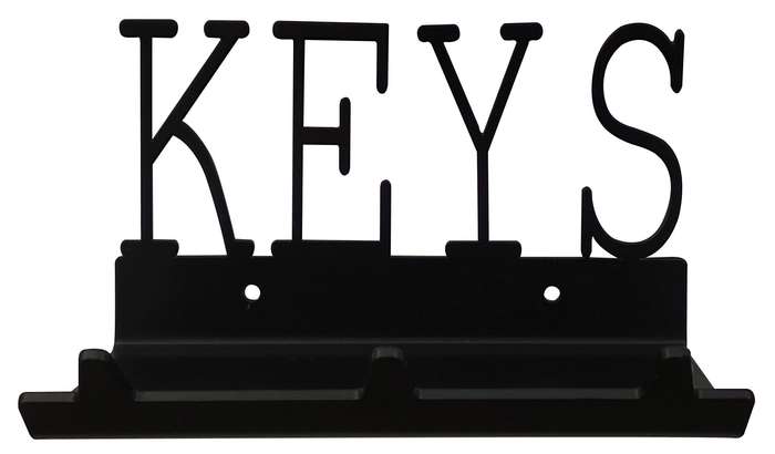 Eboy Steel Key Rack with Tray - 3 Hooks - Black