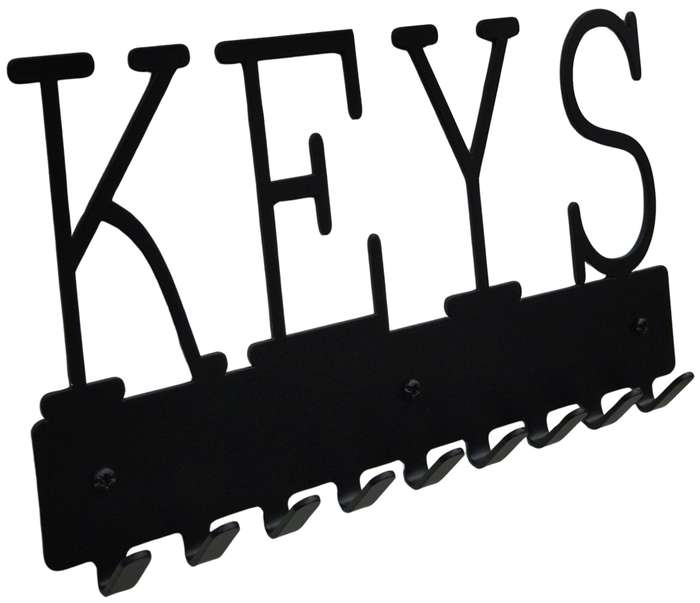 Eboy Steel Keys Rack or Leash Rack - 9 Hooks - Black