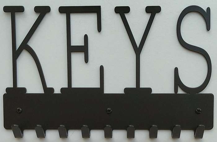 Eboy Steel Keys Rack or Leash Rack - 9 Hooks - Black