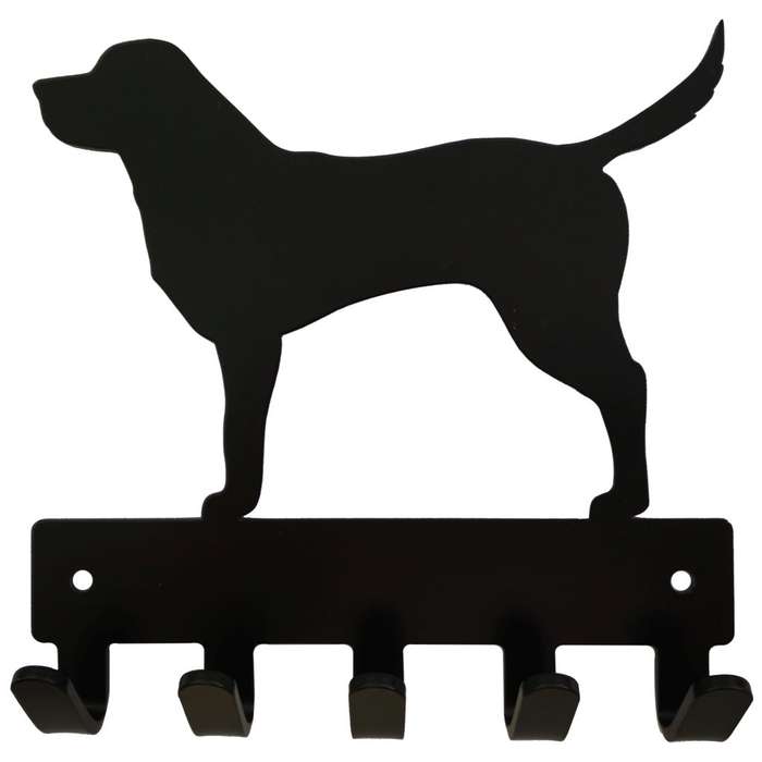 Eboy Steel Labrador Retriever Key Rack or Leash Hanger - 5 Hooks - Black