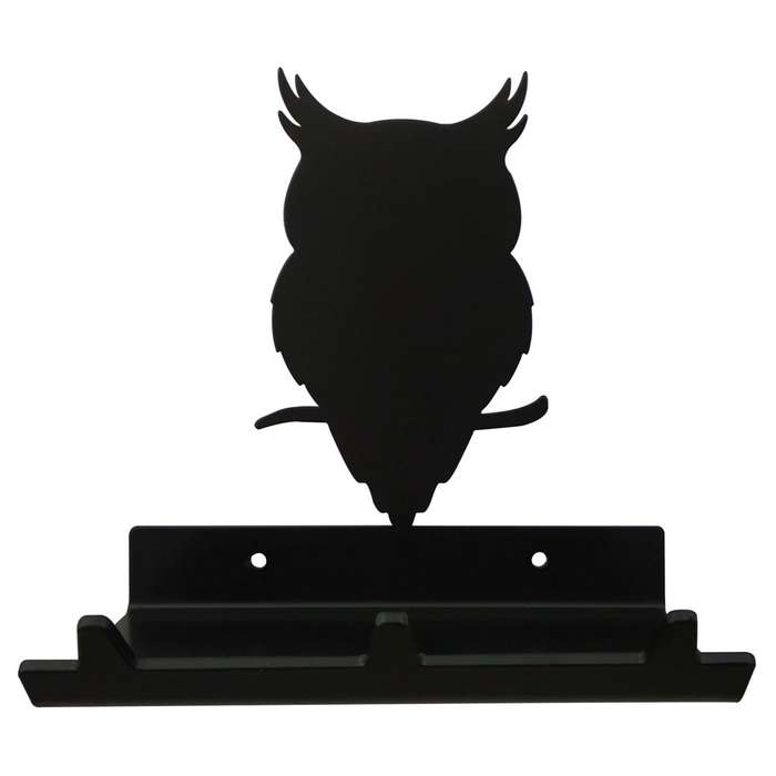 Eboy Steel Owl Key Rack with Tray - 3 Hooks - Black
